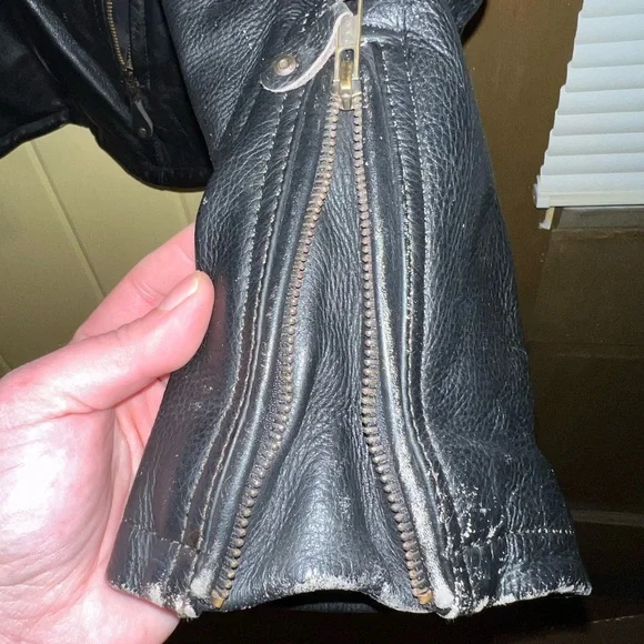 Vintage Zony Inc Heavy Duty Genuine Leather Motorcycle Jacket Size M - Picture 9 of 15